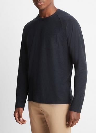Cotton Long Sleeve Pocket Crew T-Shirt image number 2