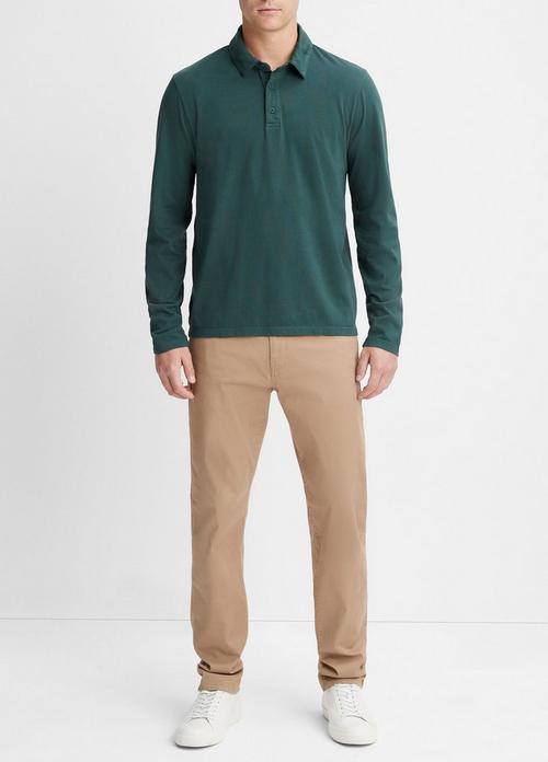 Garment Dye Long-Sleeve Polo Shirt