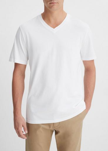Garment Dye Short Sleeve V-Neck T-Shirt in Short Sleeve | Vince