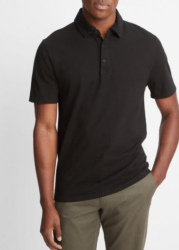 Garment Dye Short-Sleeve Polo Shirt in Short Sleeve | Vince