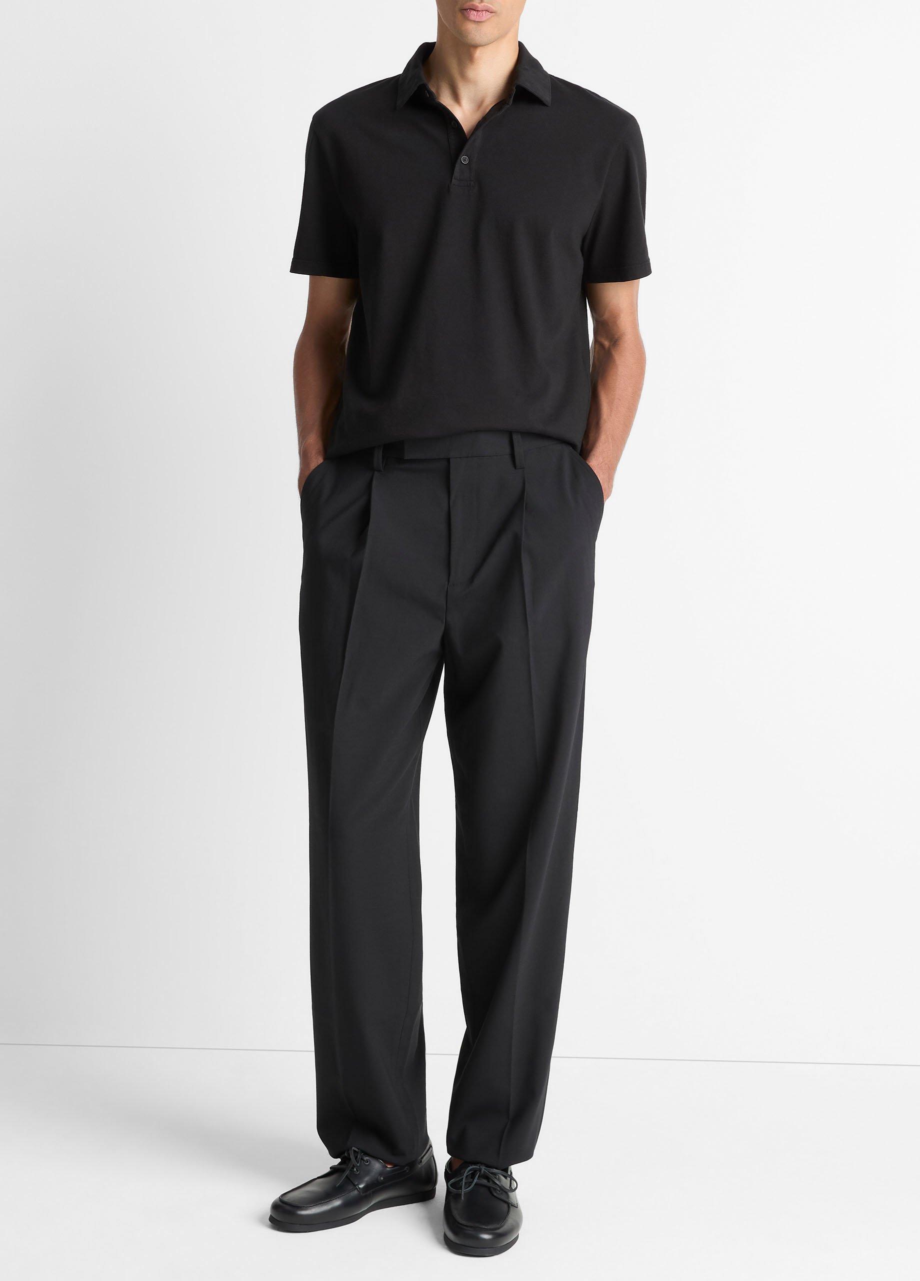 Garment Dye Cotton Polo Shirt in Short Sleeve | Vince