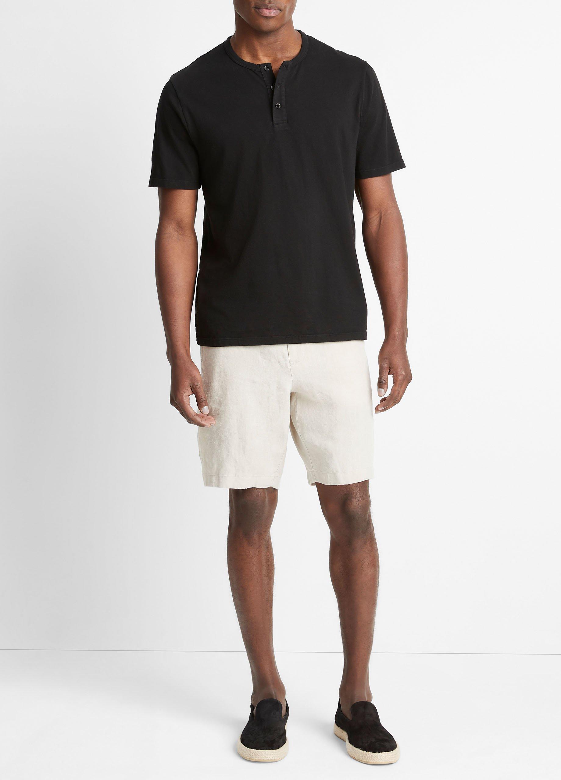 Garment Dye Cotton Short-Sleeve Henley image number 0