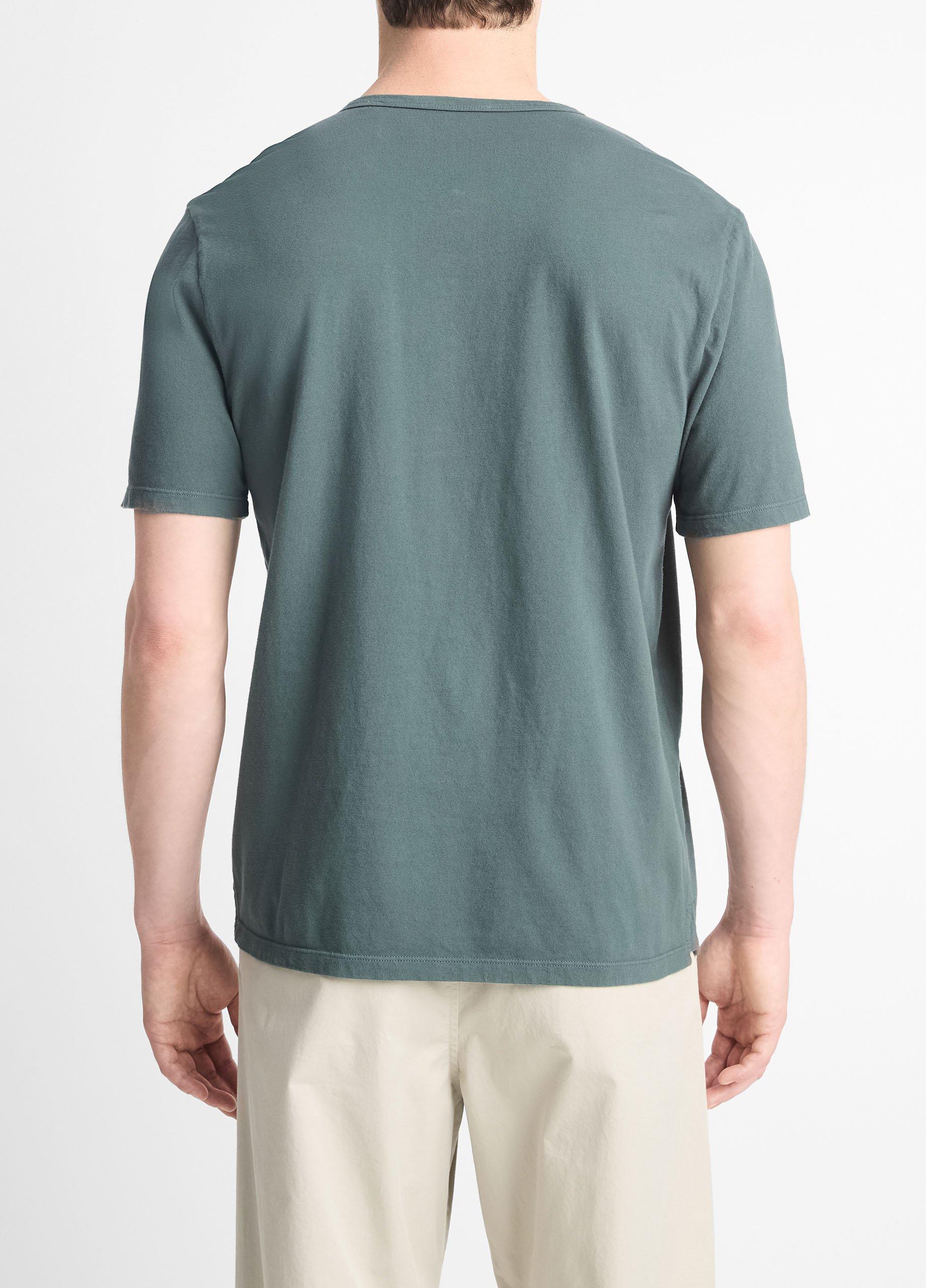 Garment Dye Cotton Short-Sleeve Henley in Tees & Hoodies | Vince