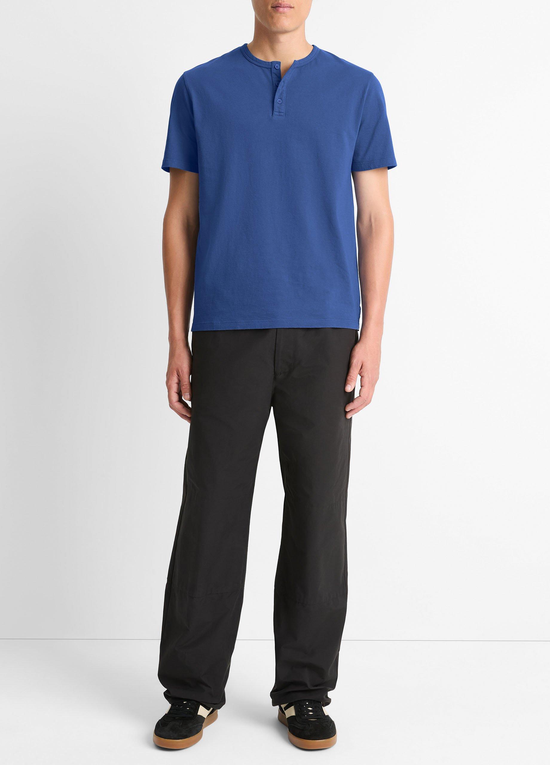 Garment Dye Cotton Short-Sleeve Henley image number 0