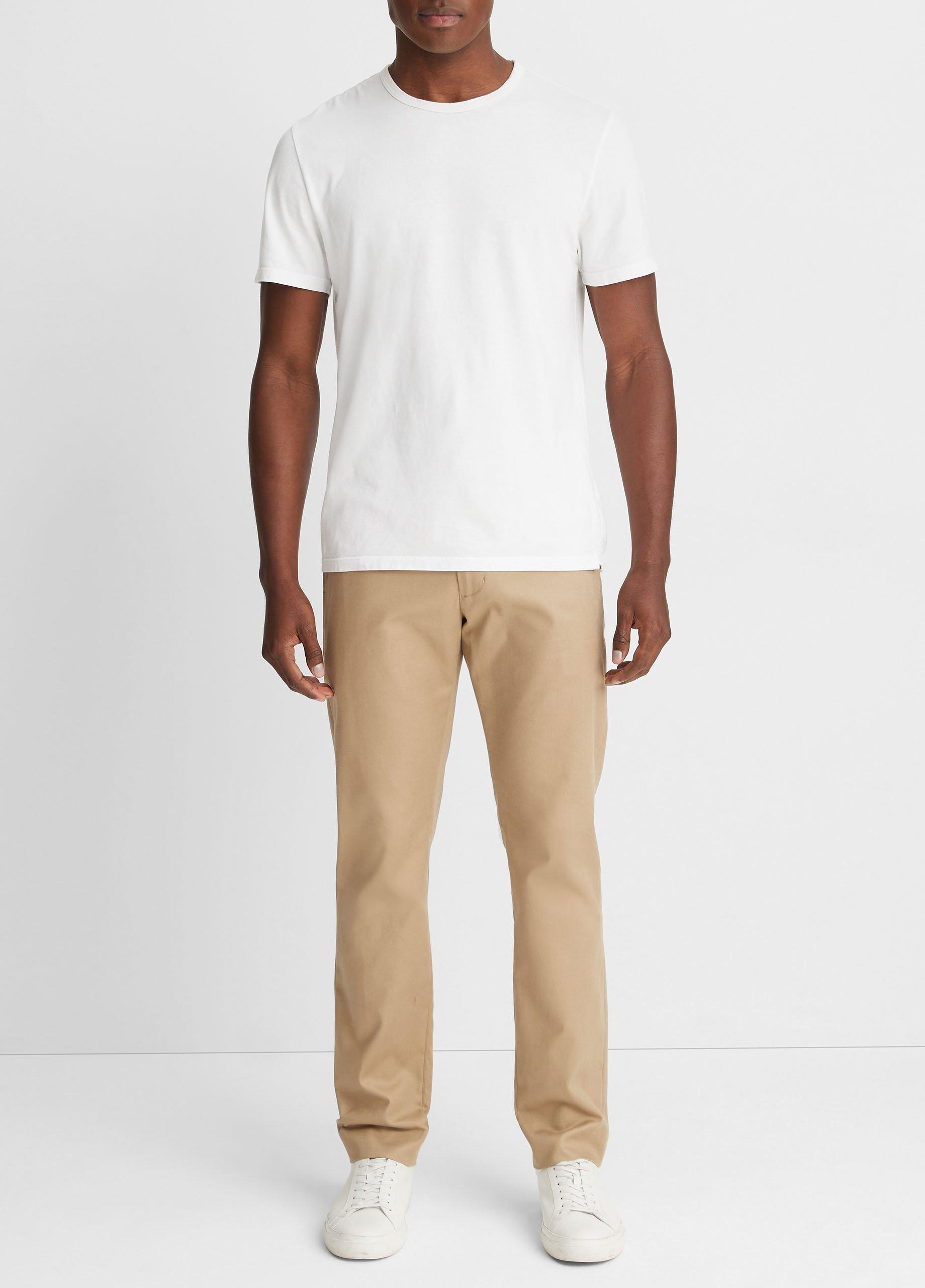 빈스 Vince Garment Dye Short-Sleeve Crew Neck T-Shirt,OPTIC WHITE