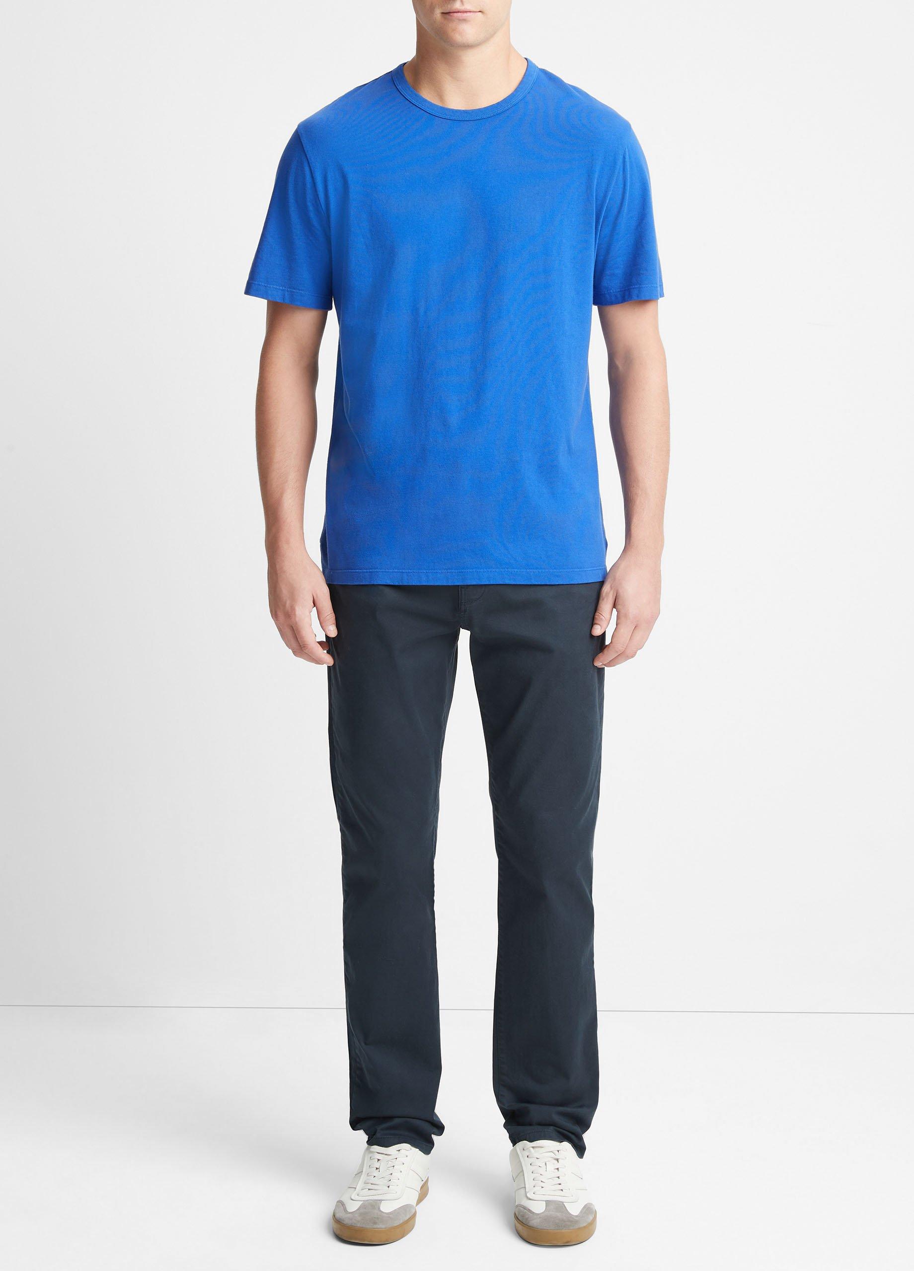 빈스 Vince Garment Dye Short-Sleeve T-Shirt,WASHED COBALT