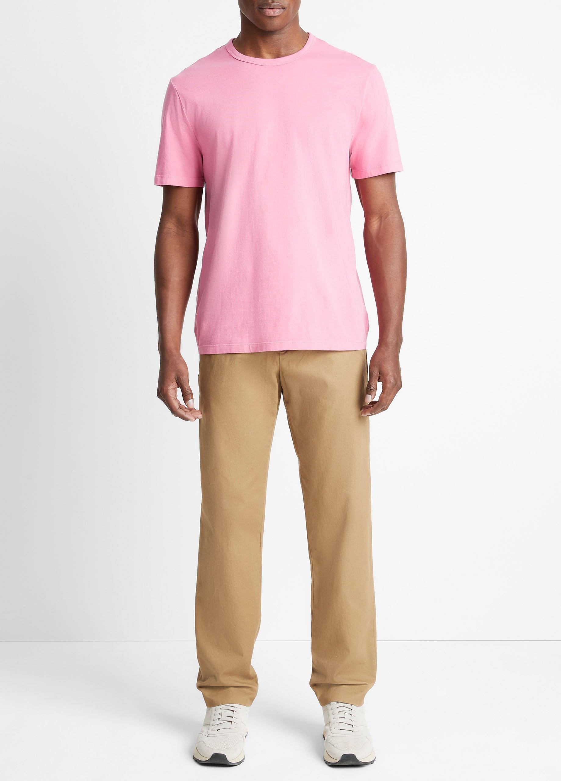 빈스 Vince Garment Dye Short-Sleeve T-Shirt,WASHED PINK BLAZE