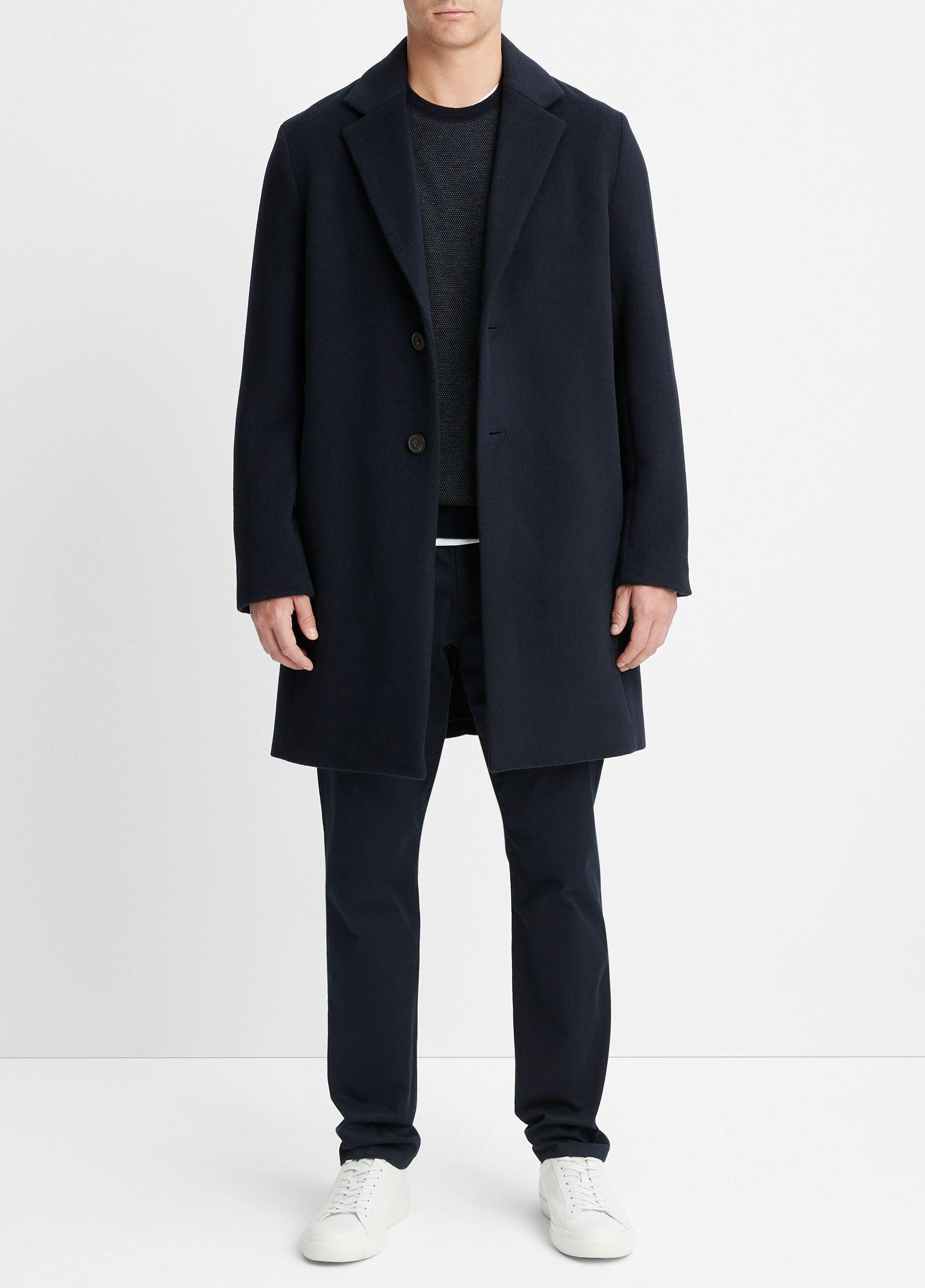 빈스 Vince Classic Wool-Blend Coat,COASTAL BLUE