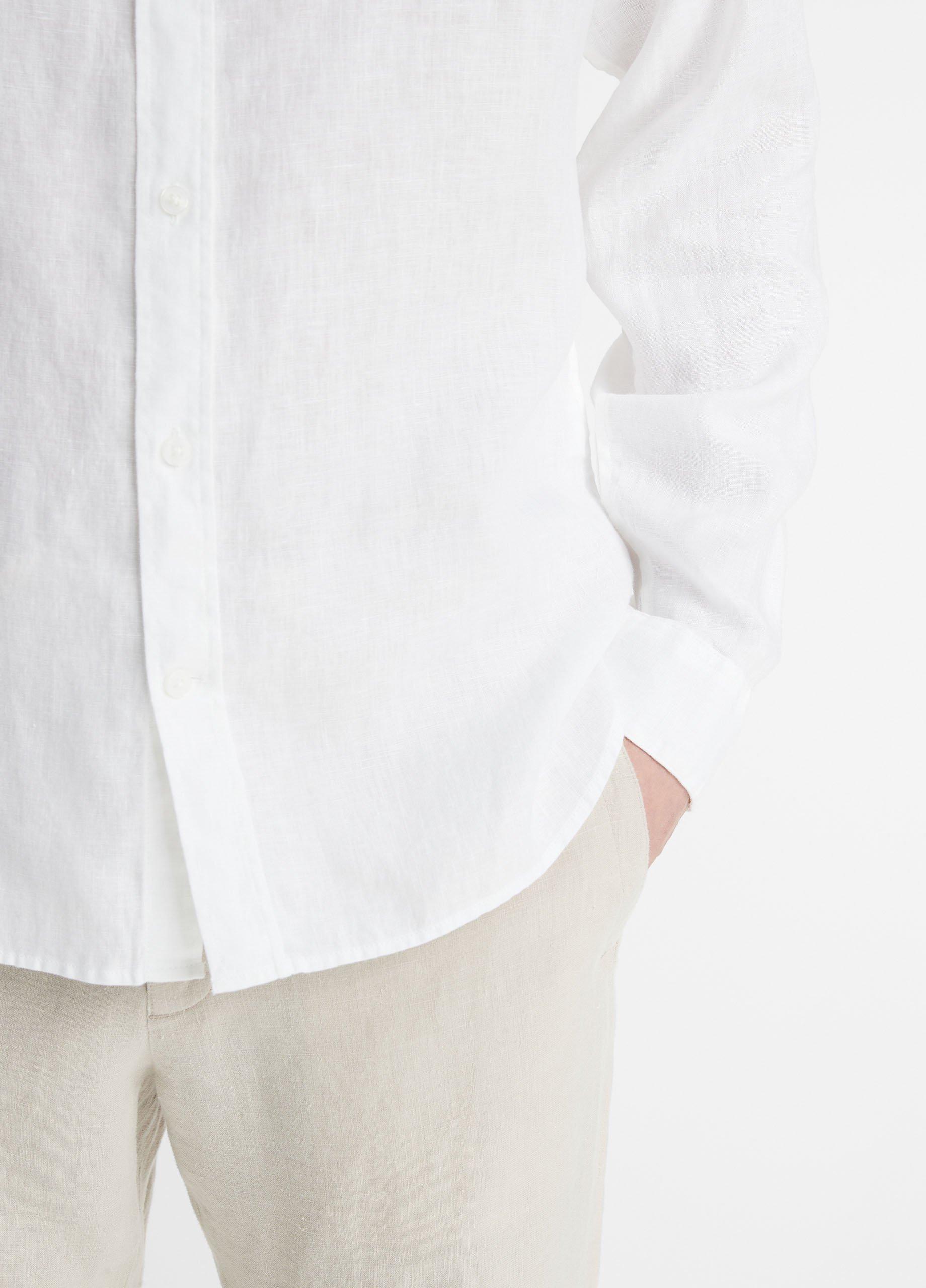 Linen Long-Sleeve Shirt in Long Sleeve | Vince