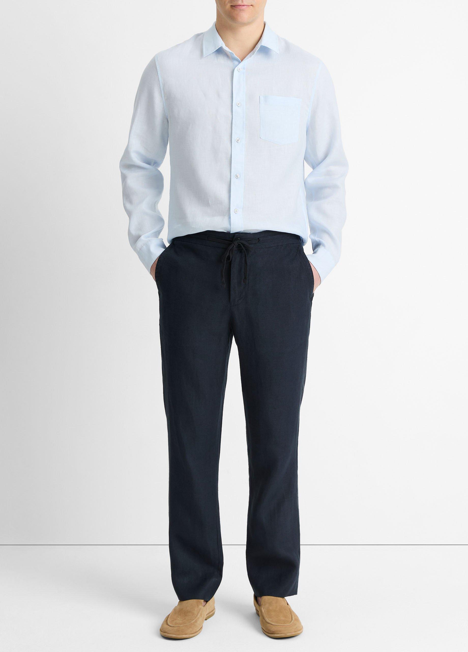 パパス 美品 papas+ linen BD L/S shirt XL Linen Long-Sleeve Shirt in Long Sleeve | Vince