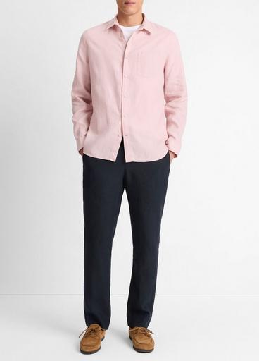 Linen Long-Sleeve Shirt in Long Sleeve | Vince Linen Long-Sleeve Shirt in Long Sleeve | Vince