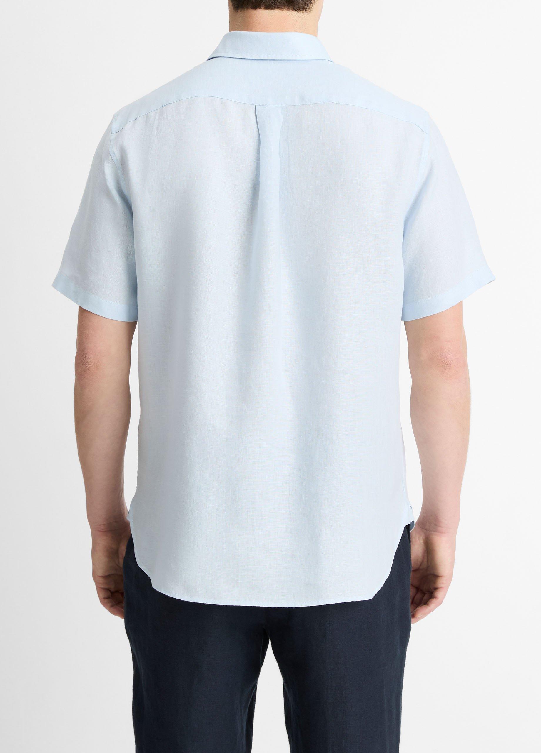 Linen Short-Sleeve Shirt in Vince Products Men | Vince