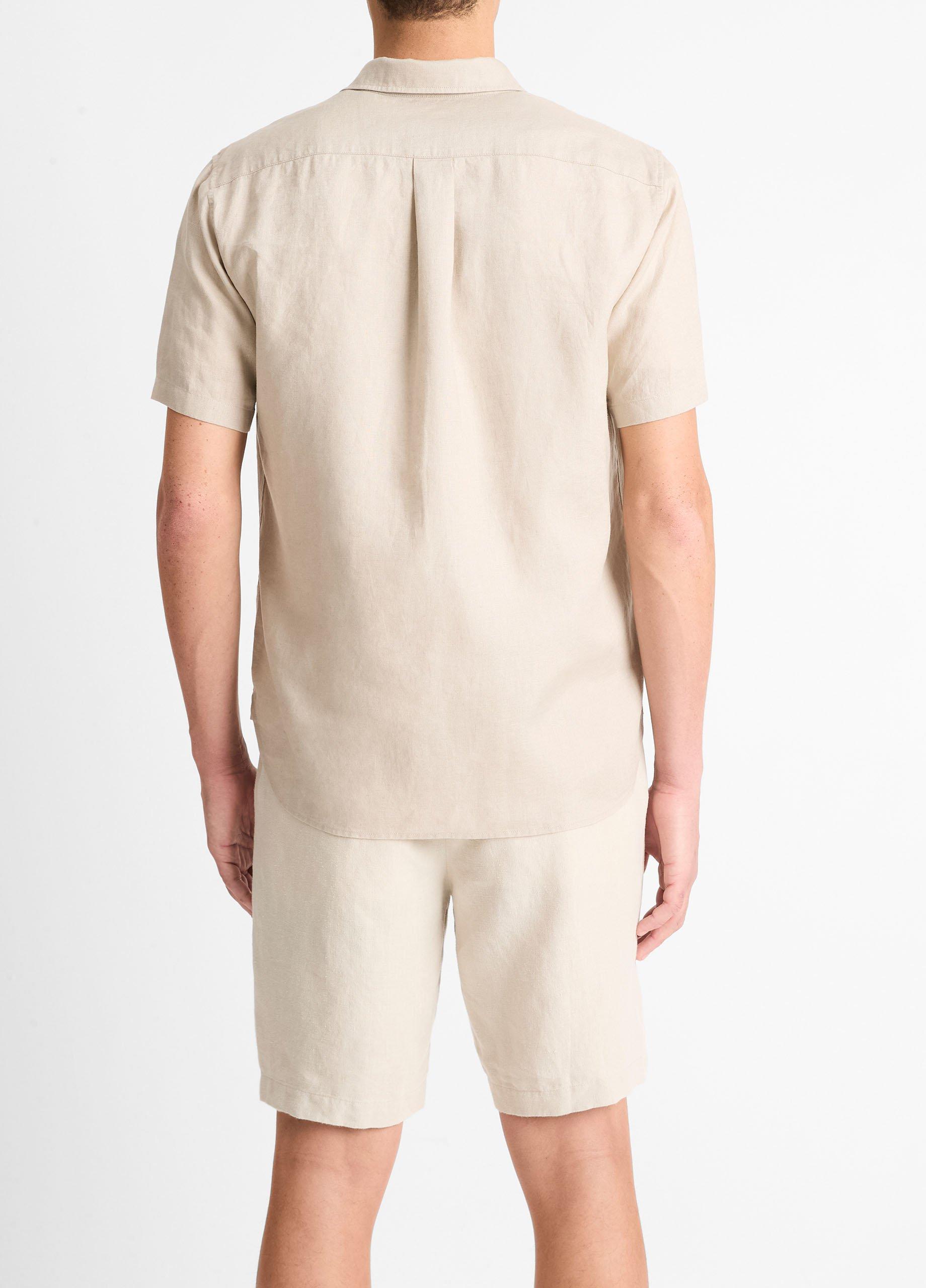 【COZINESS】LINEN BOX SHORT SLEEVE SHIRT Linen Short-Sleeve Shirt in Short Sleeve | Vince