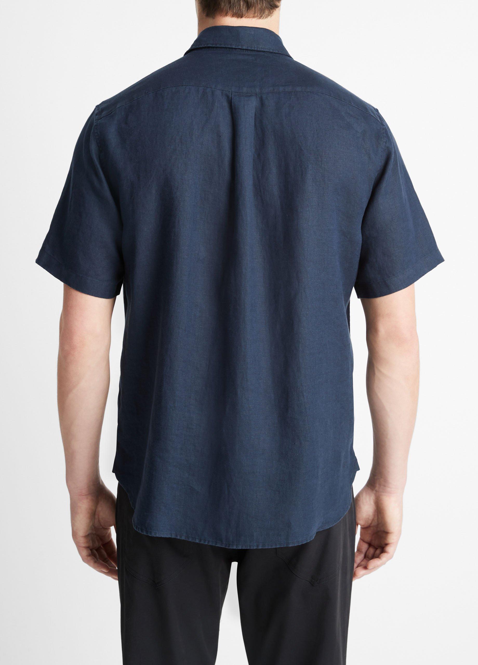 取寄) ヴィンス リネン ショート スリーブ Vince Vince Linen Short Sleeve Black - メンズファッション