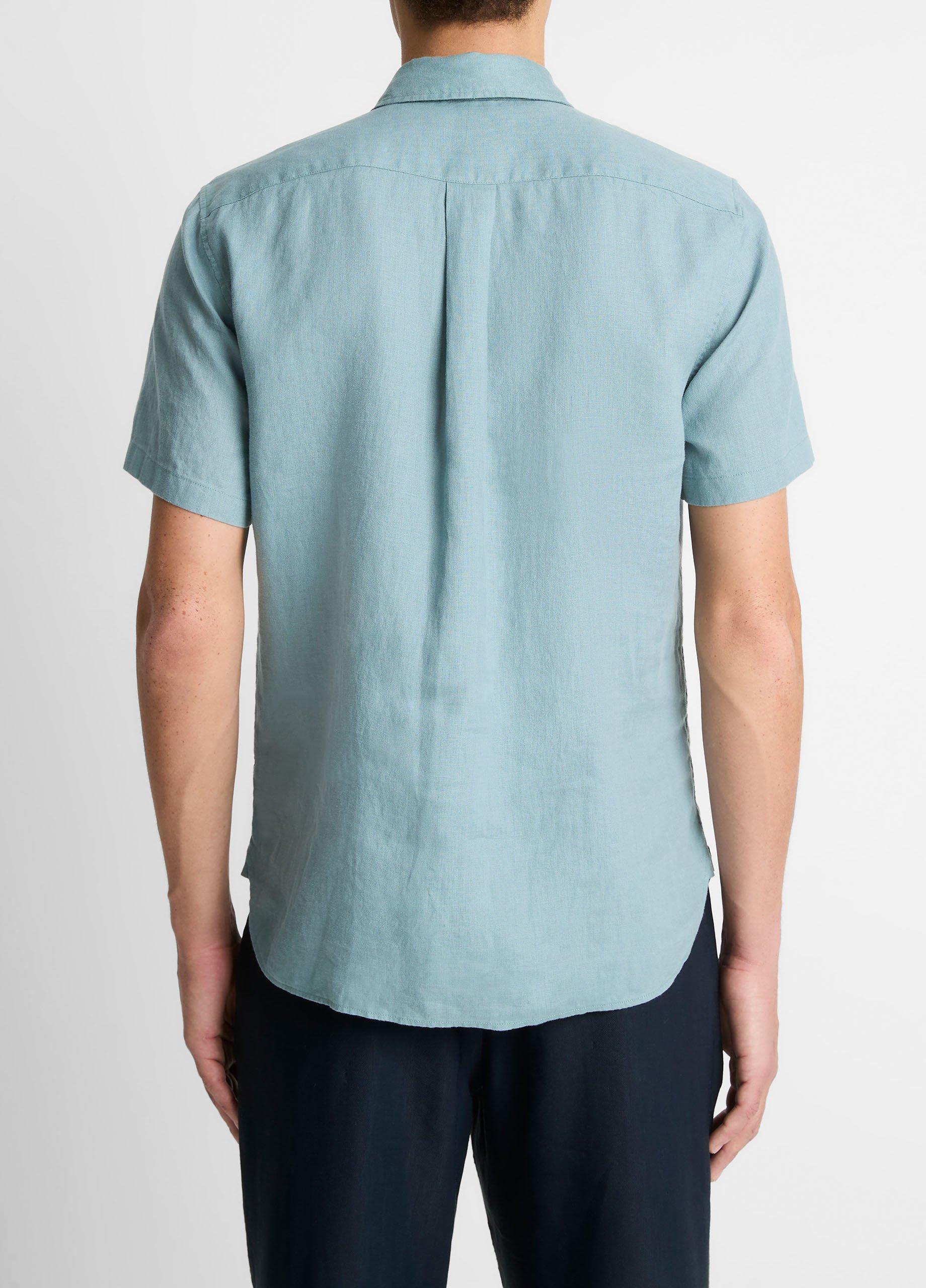Linen Short-Sleeve Shirt in Short Sleeve | Vince
