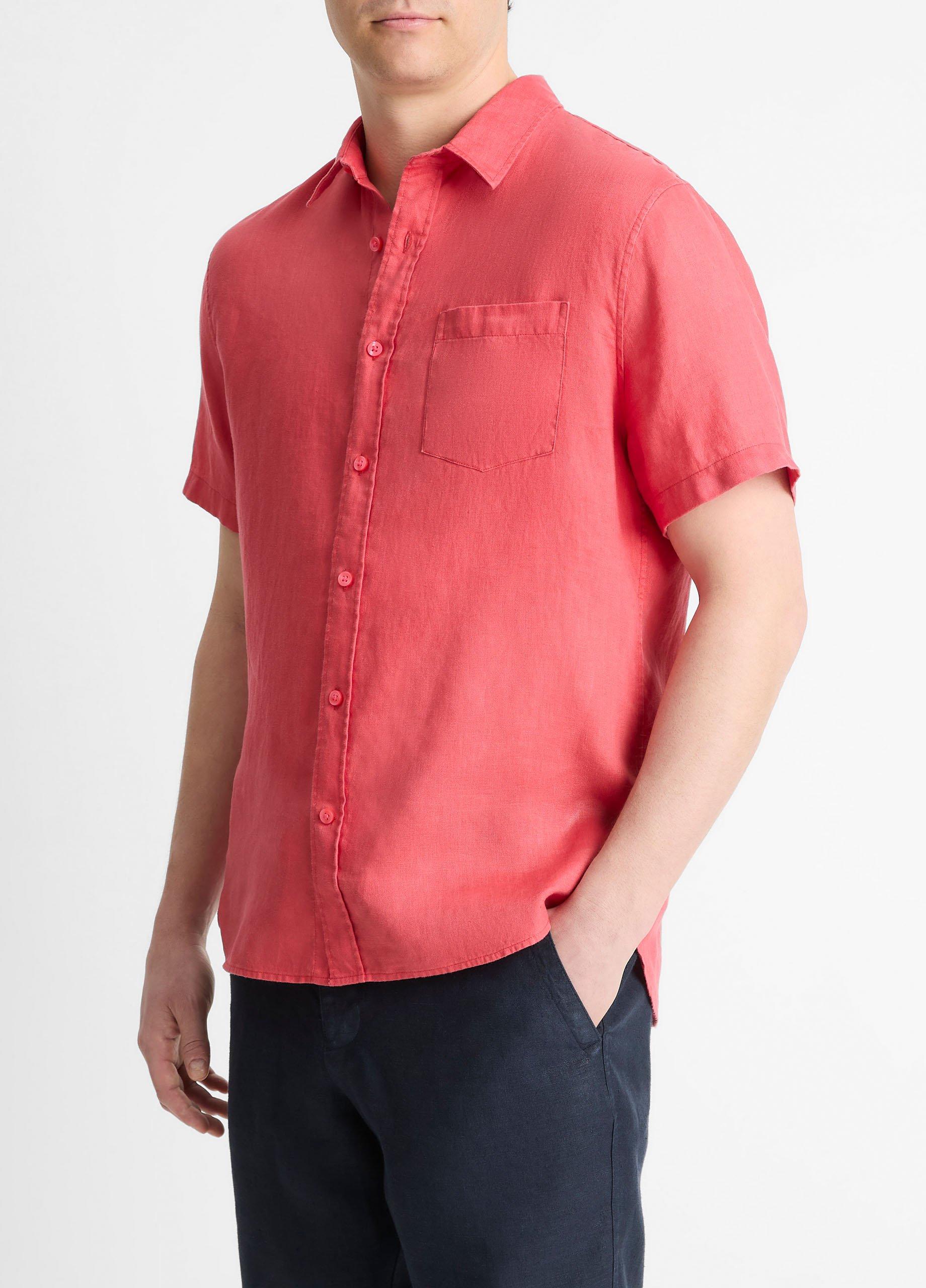 Linen Short-Sleeve Shirt in Shirts | Vince