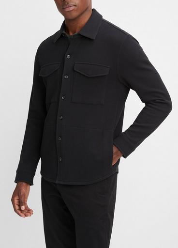 Double-Knit Piqué Shirt Jacket image number 2