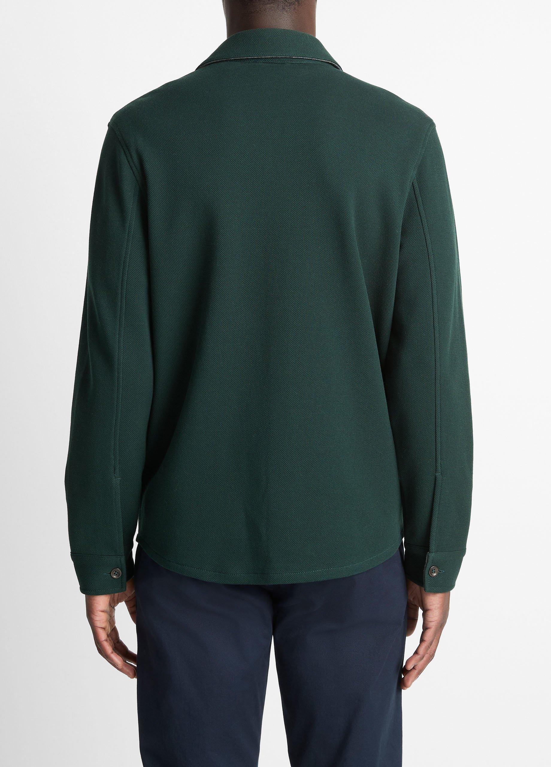 Double-Knit Cotton-Blend Piqué Shirt Jacket in Shirt Jackets