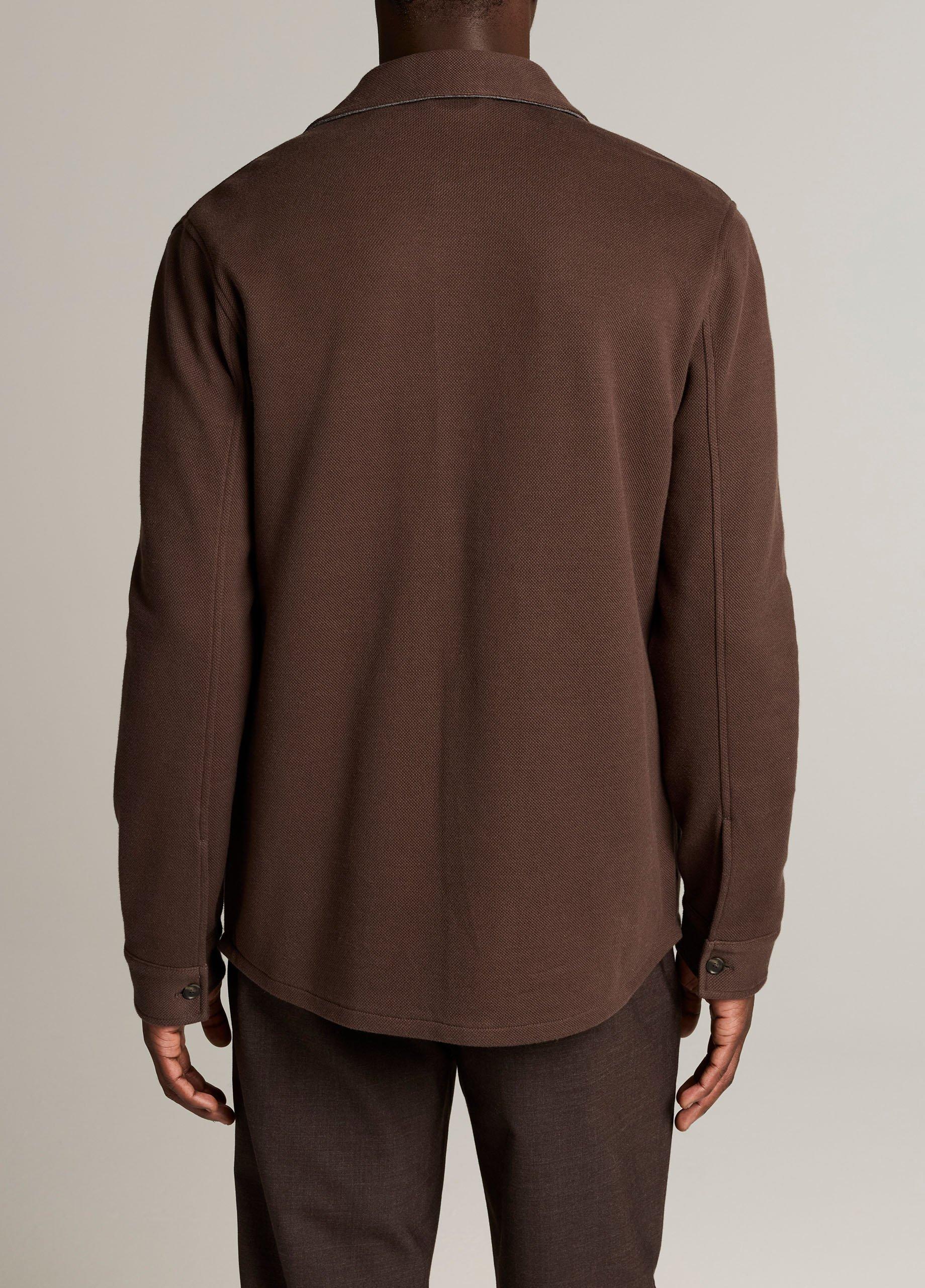Double-Knit Cotton-Blend Piqu&eacute; Shirt Jacket image number 2
