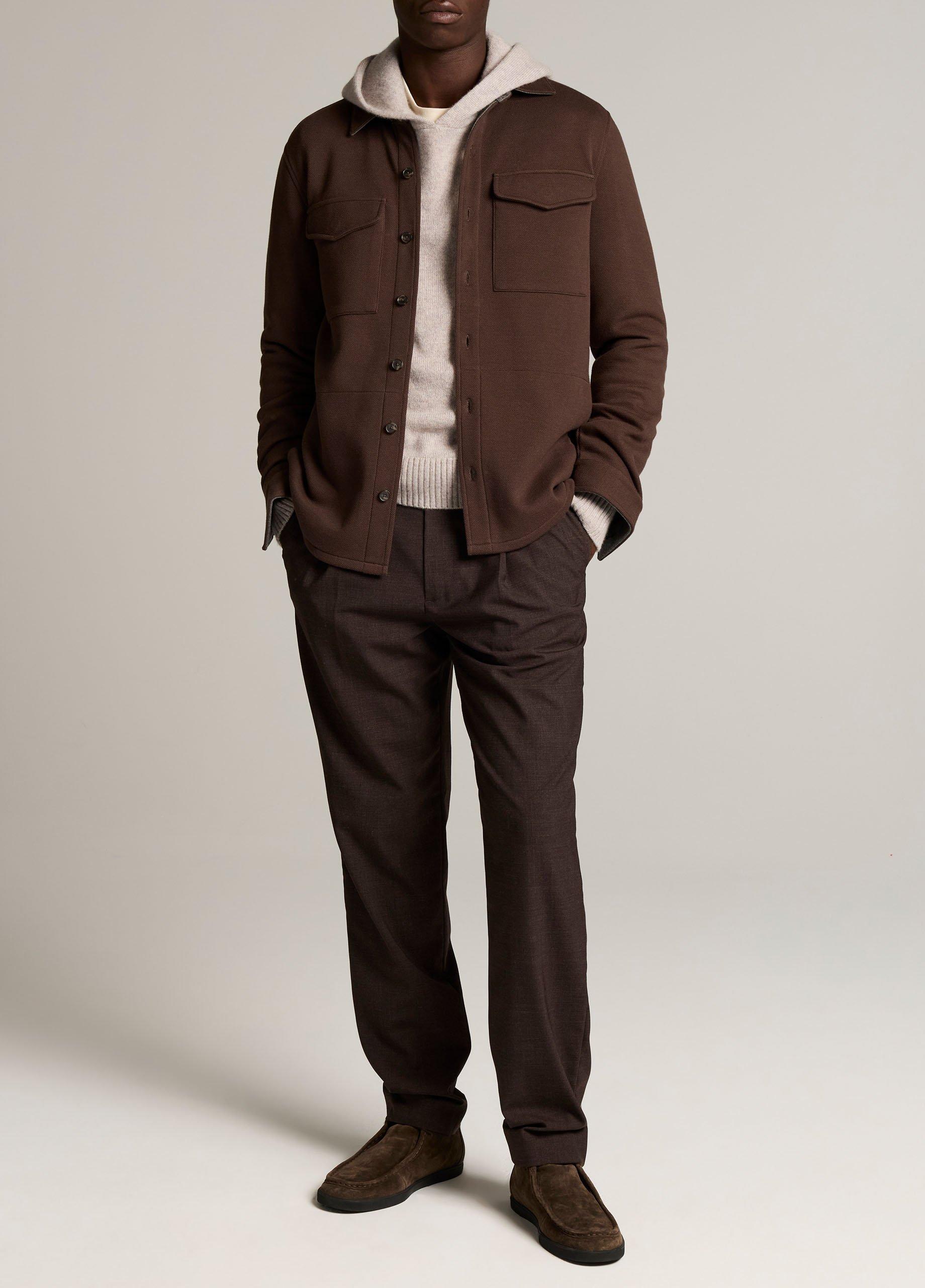 Double-Knit Cotton-Blend Piqu&eacute; Shirt Jacket image number 3