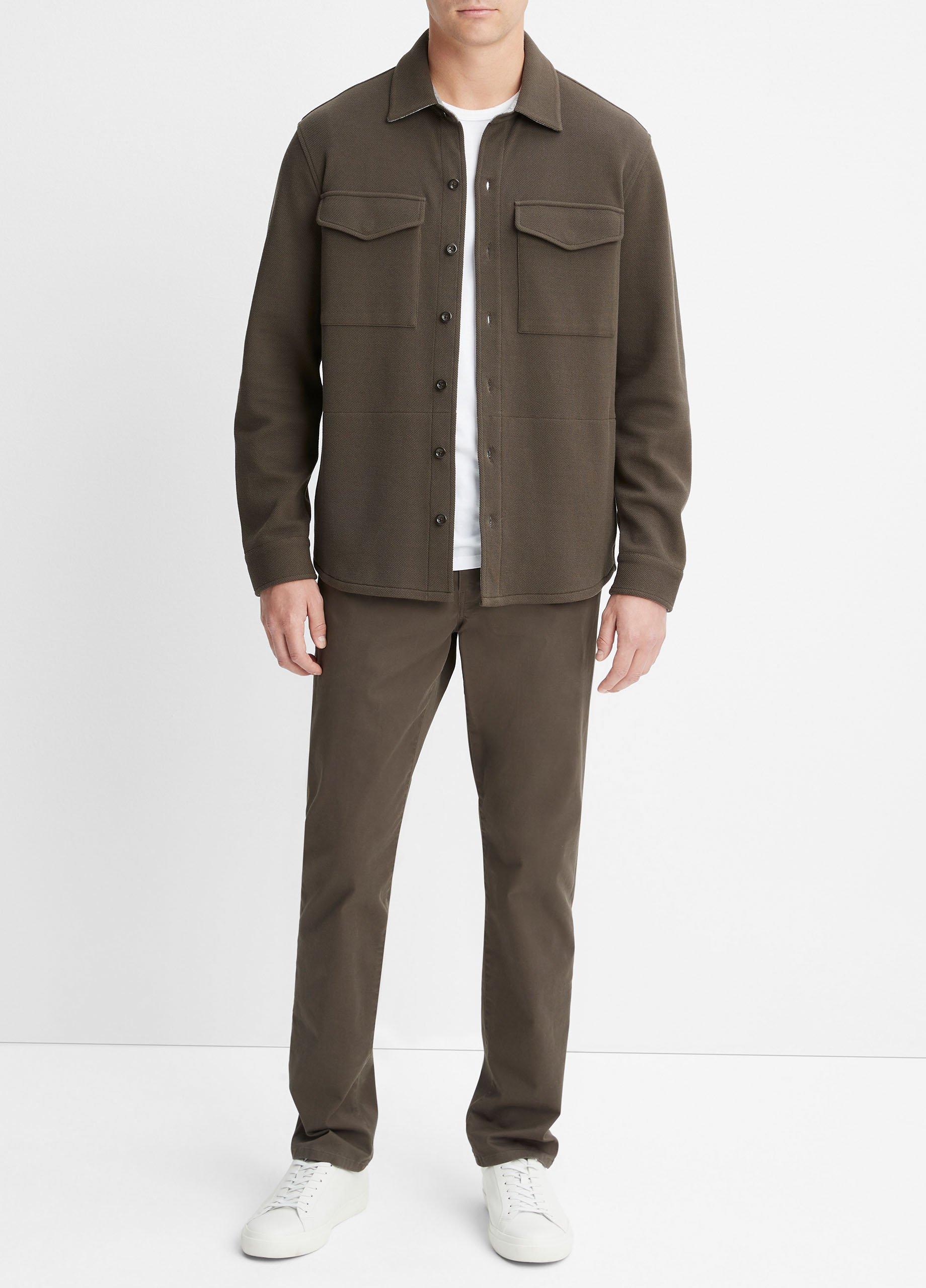 Double-Knit Piqué Shirt Jacket in Jackets | Vince