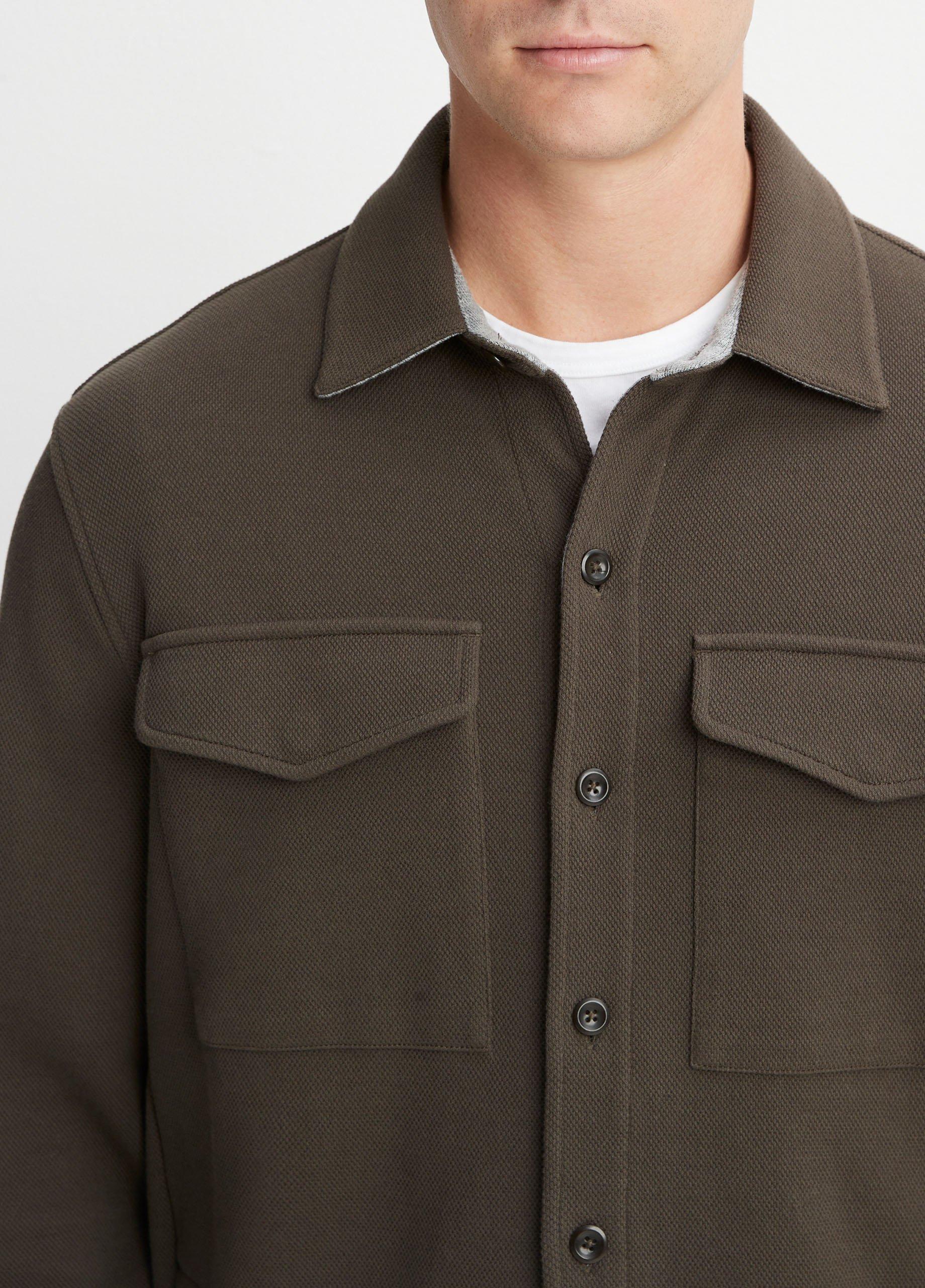 FLAP POCKET WOOL-CASHMERE SHIRT JACKET