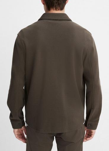 Double-Knit Piqué Shirt Jacket in Jackets | Vince