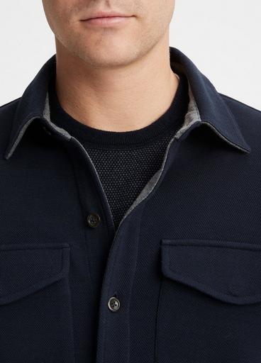 Double-Knit Piqué Shirt Jacket image number 1