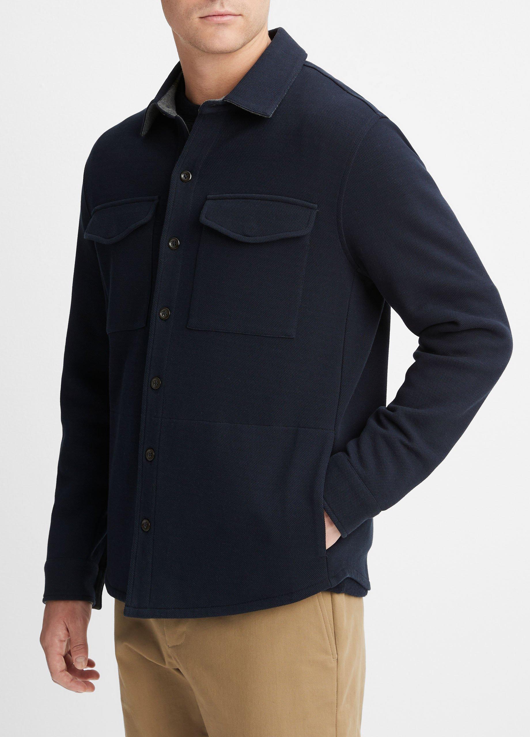 Double-Knit Piqué Shirt Jacket