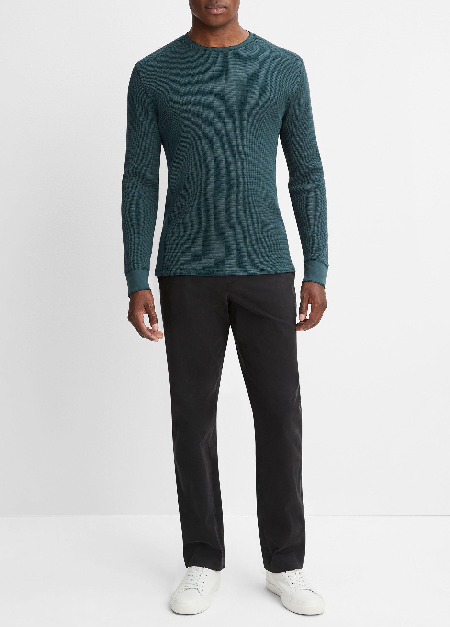 빈스 Vince Thermal Long-Sleeve Crew Neck Pullover,DEEP TEAL