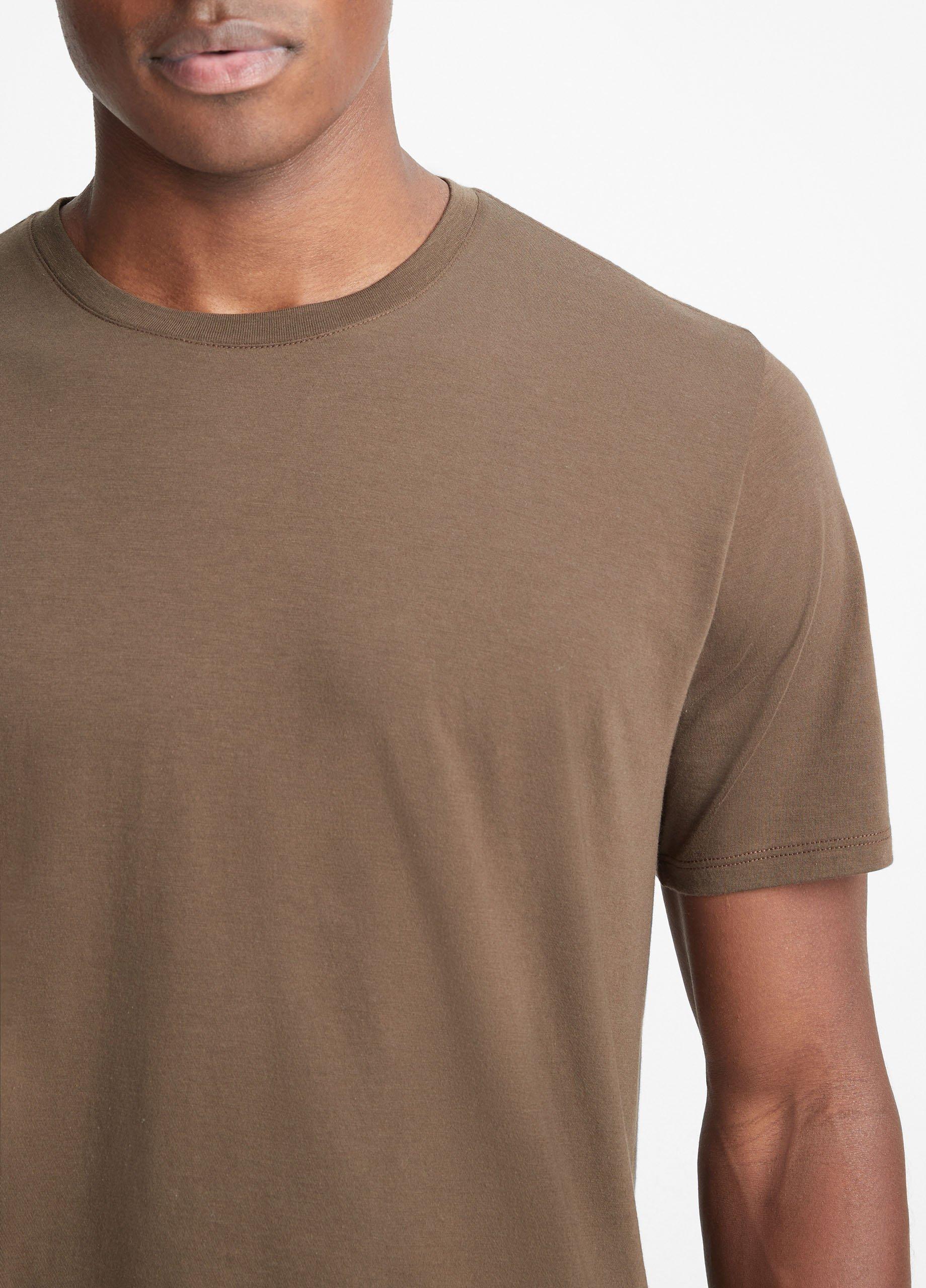 Pima Cotton Crew Neck T-Shirt in Short Sleeve