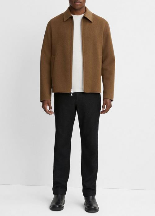 Splittable Wool-Blend Zip-Up Jacket