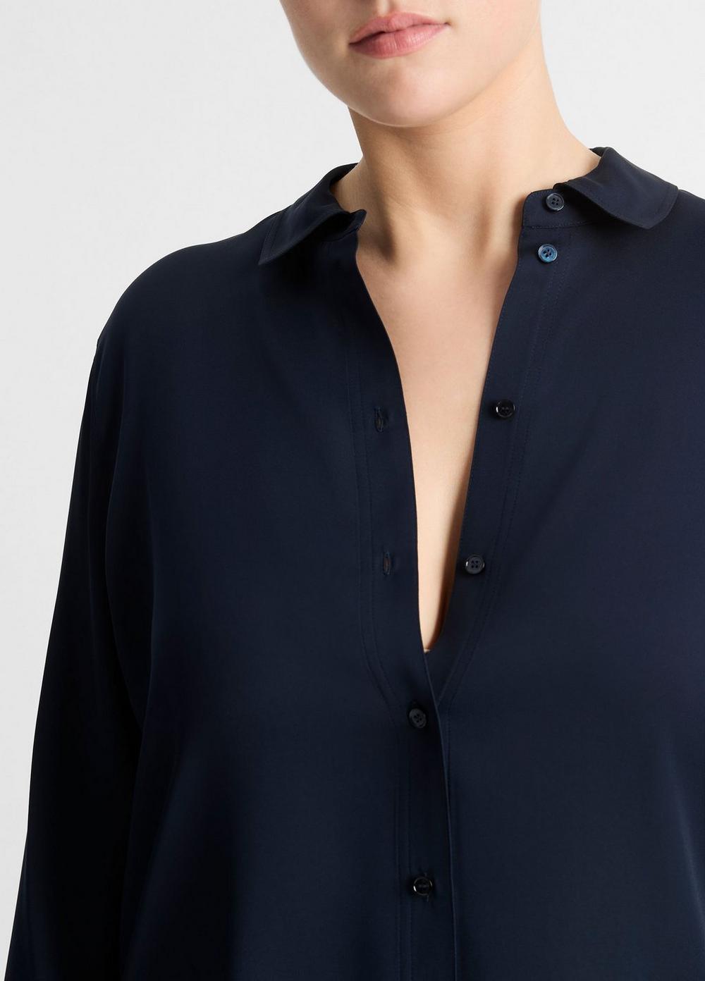 Fitted Stretch-Silk Blouse