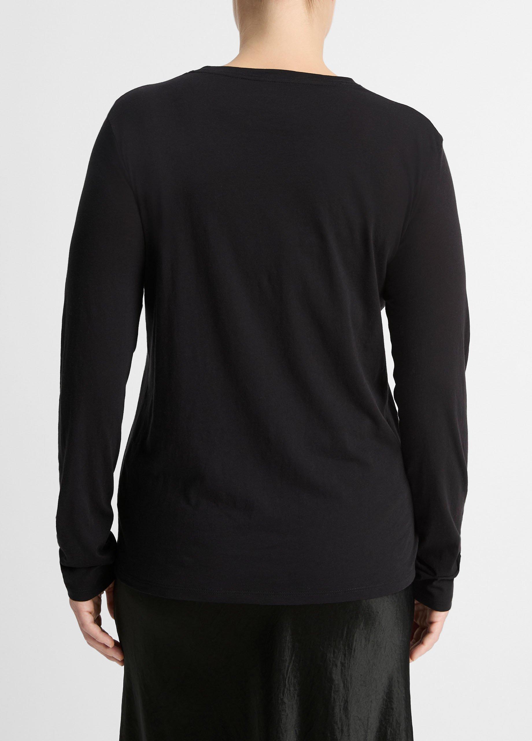 Essential Long Sleeve Crew Neck T-Shirt in Long Sleeve | Vince