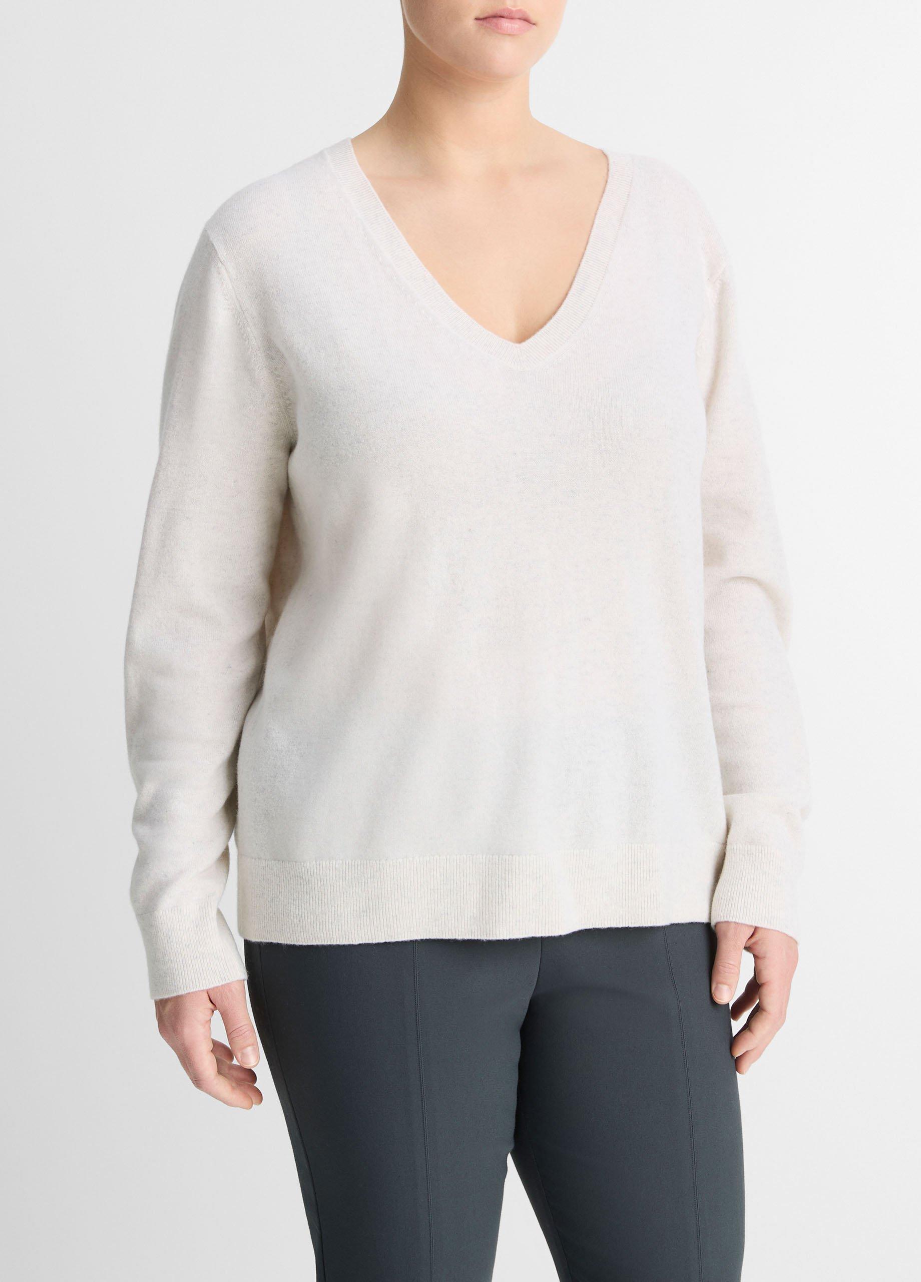Cashmere Weekend V-Neck Sweater in Extended Sizes