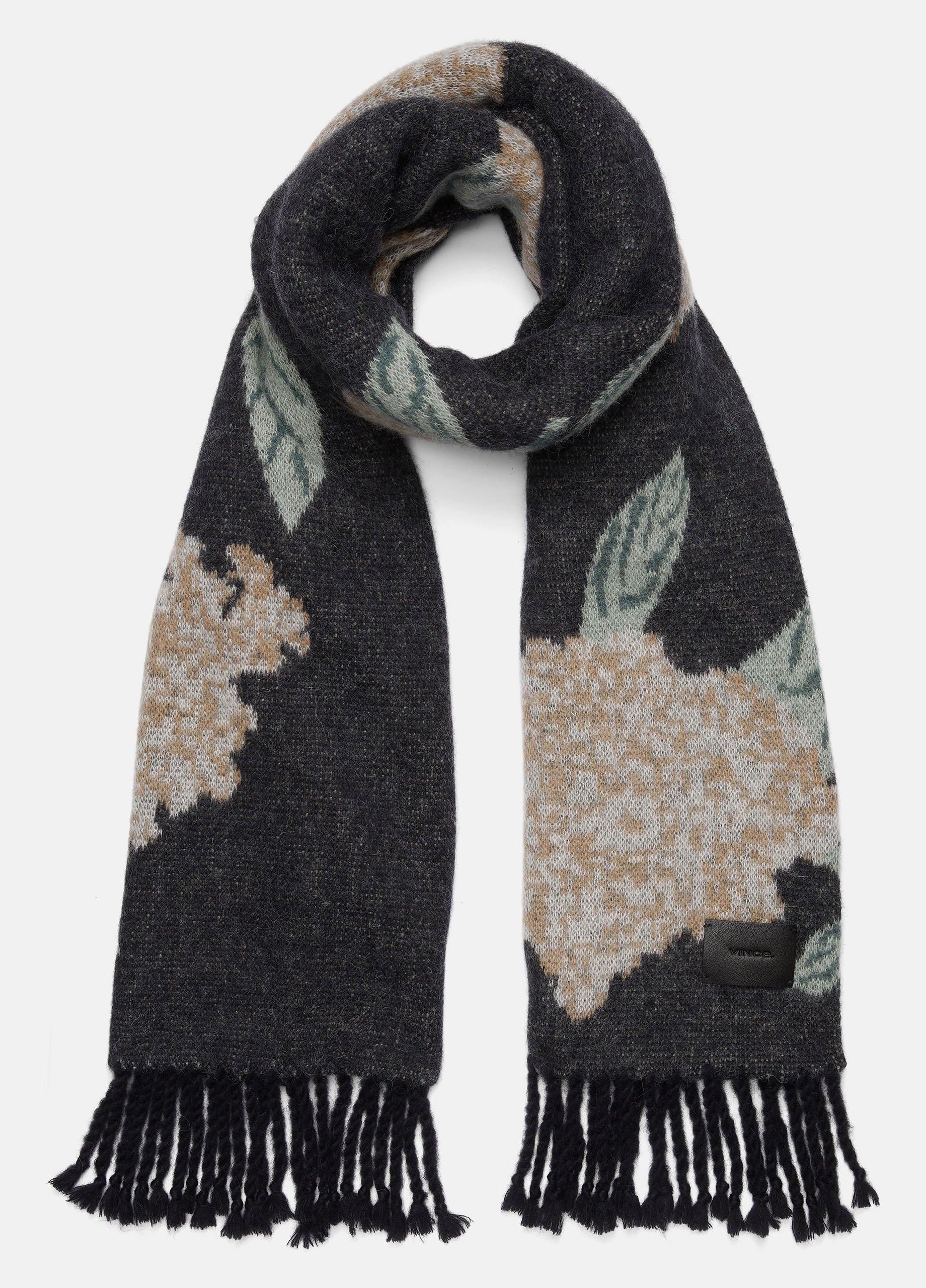 Floral Brushed Alpaca-Blend Scarf image number 0