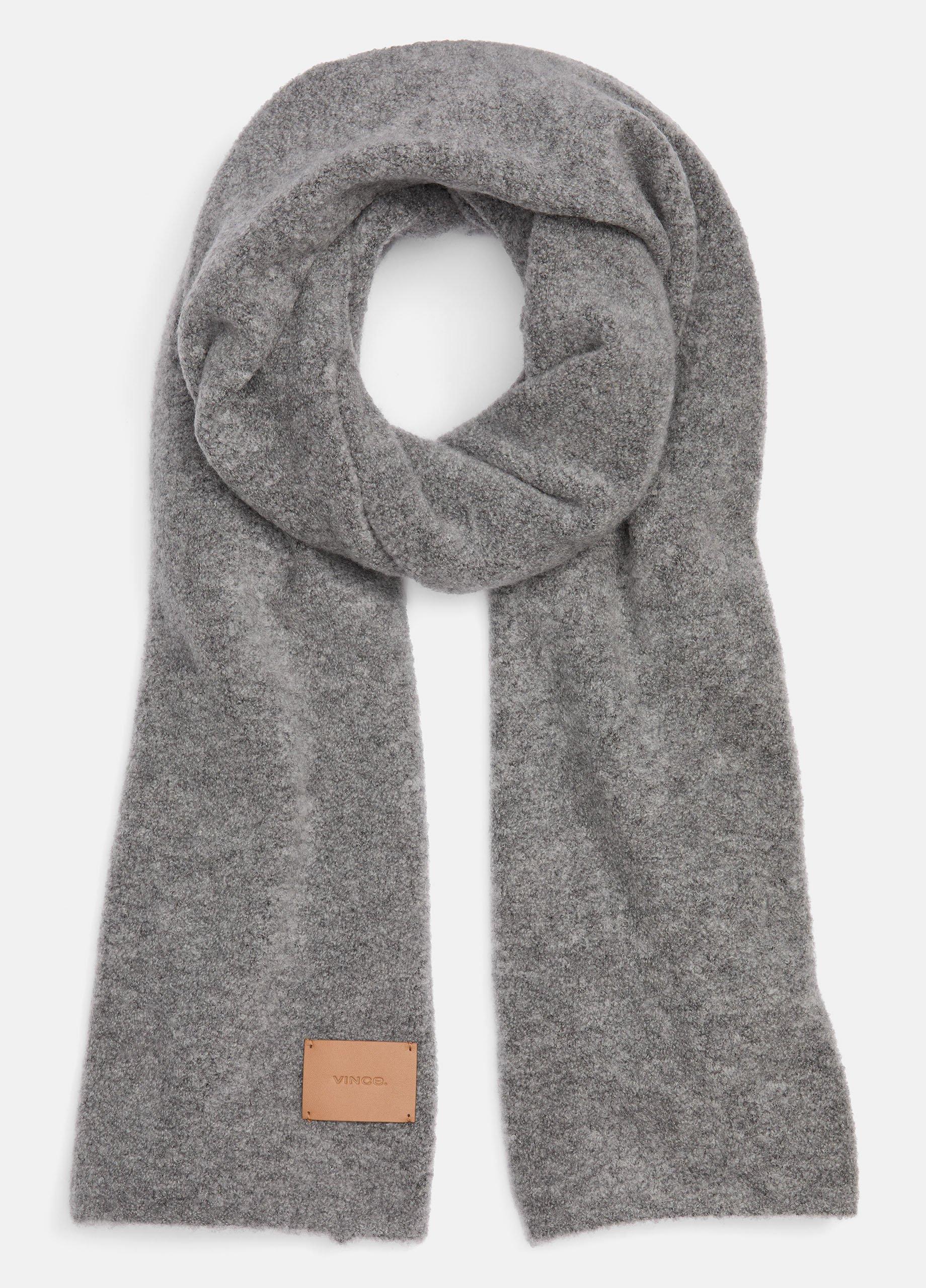 Women's Merino Wool-Blend Bouclé Oversized Scarf, Heather Grey Vince