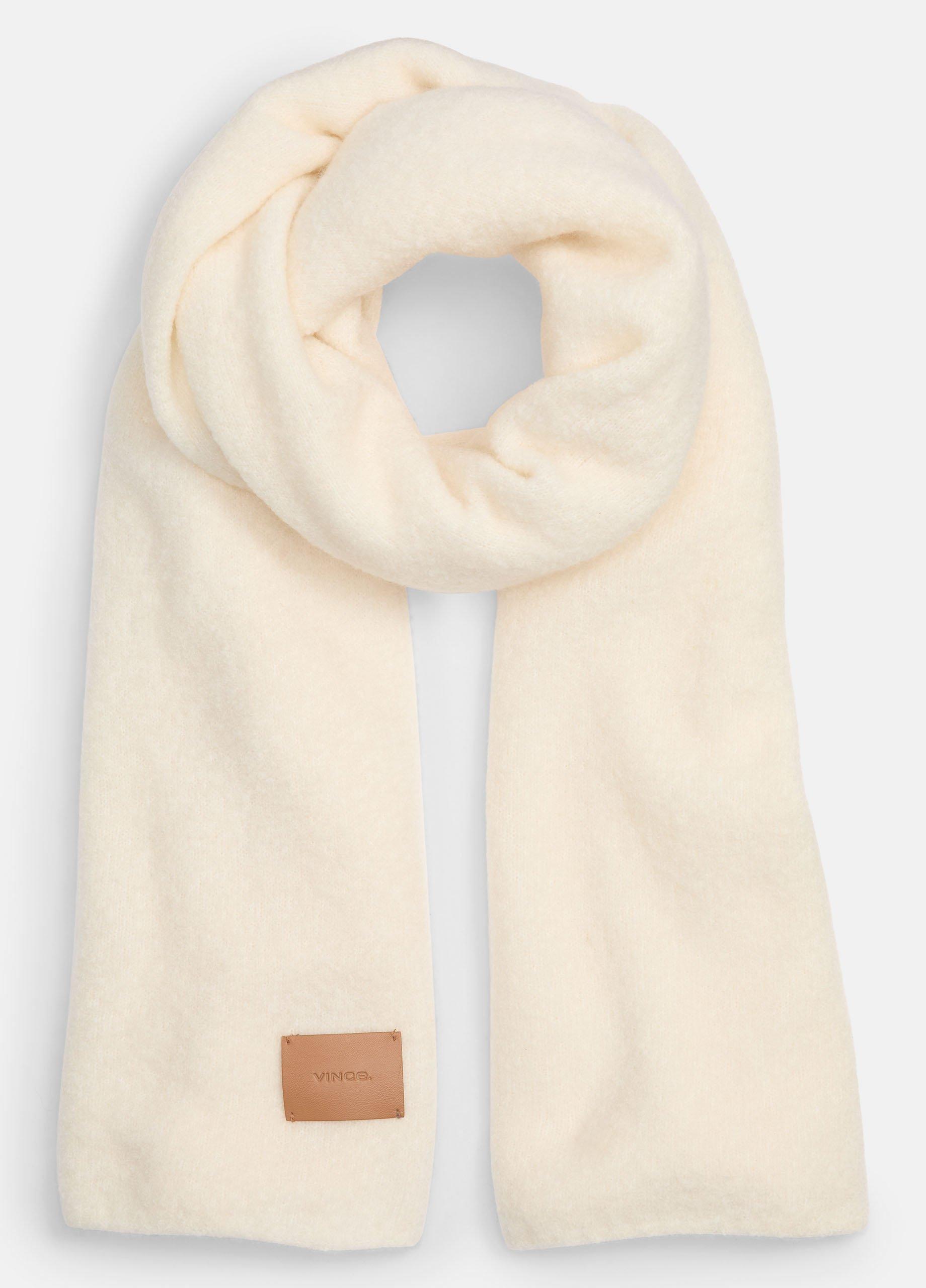 Women's Merino Wool-Blend Bouclé Oversized Scarf, White Sand Vince