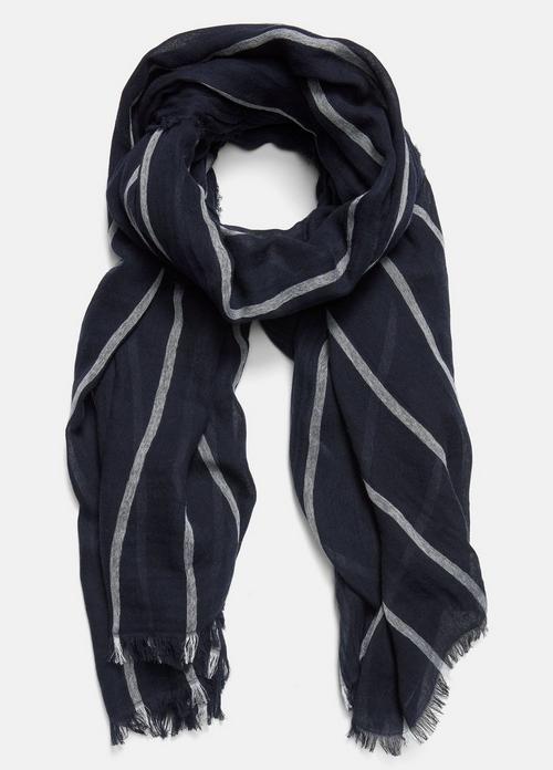 Cotton Gauze Awning Stripe Scarf