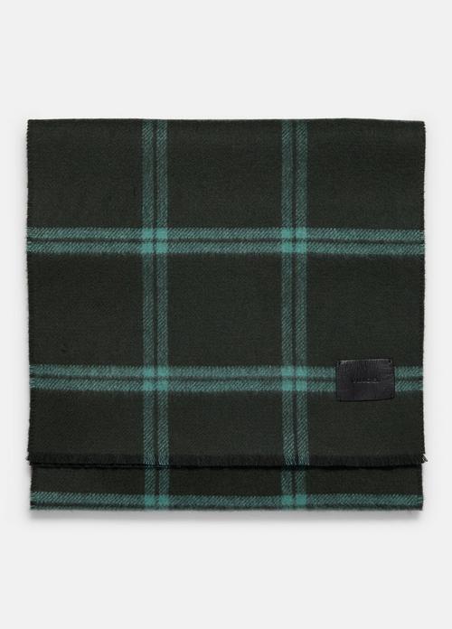 Windowpane Wool and Cashmere Double-Face Scarf