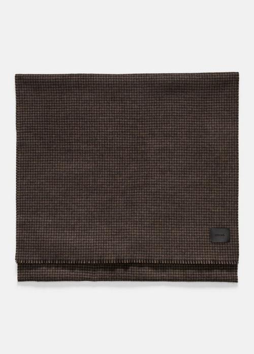 Houndstooth Wool and Cashmere Double-Face Scarf