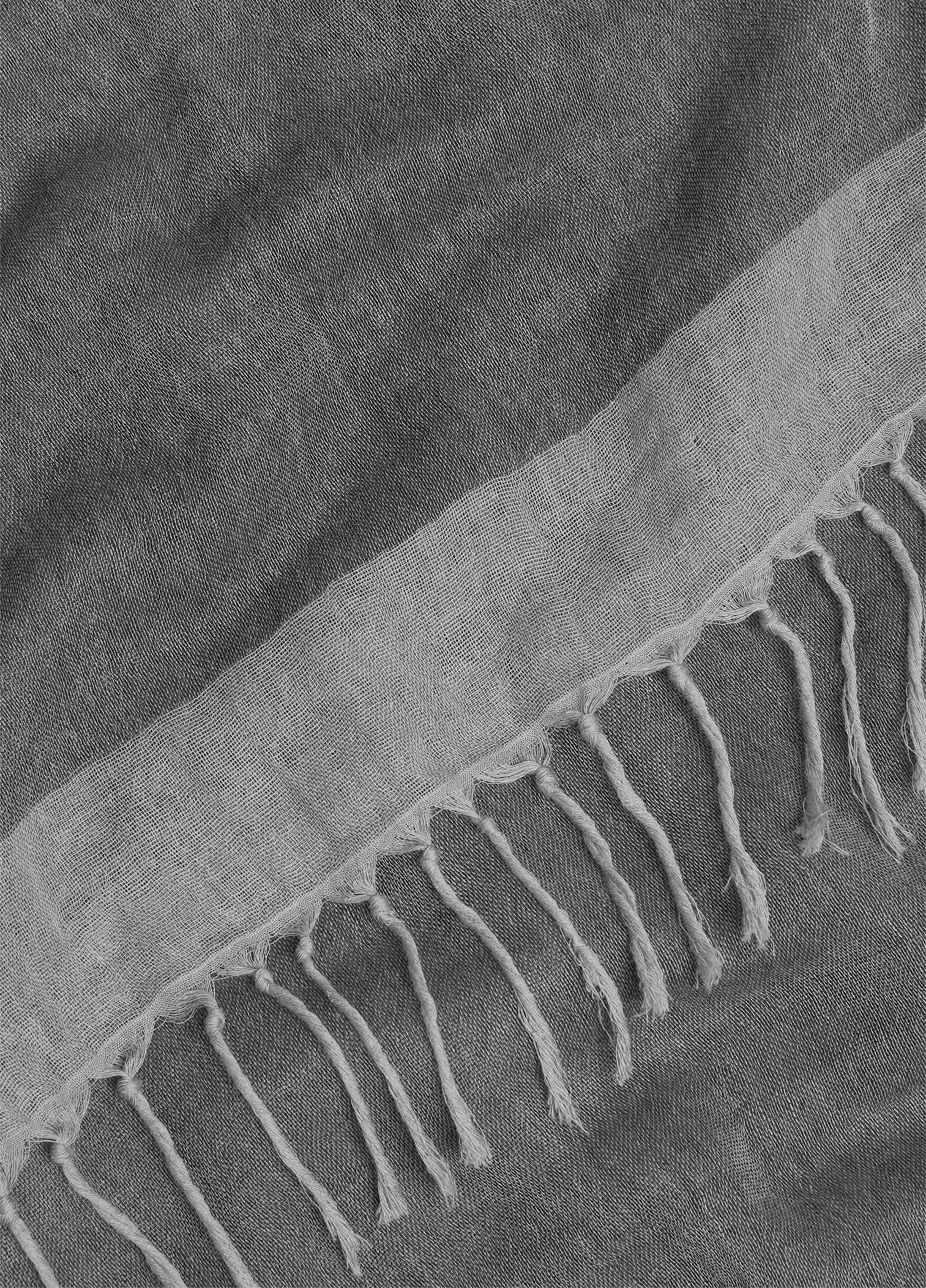 Border-Stripe Cotton Scarf image number 1
