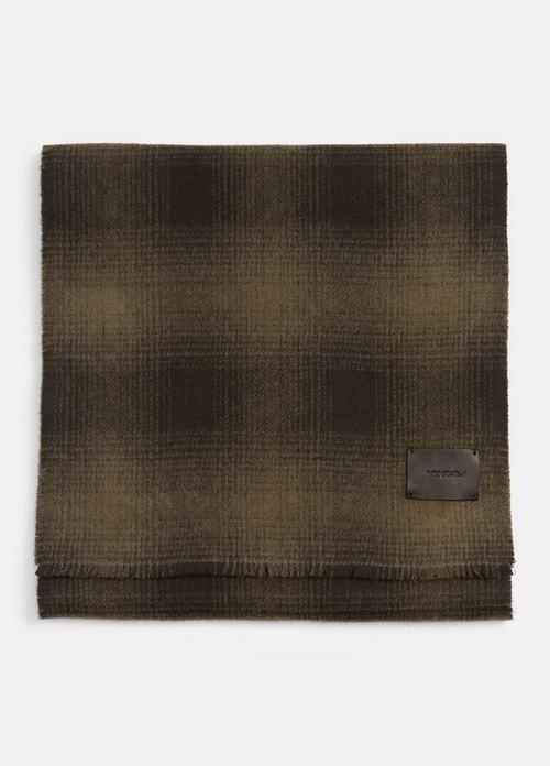 Shadow Plaid Double-Face Wool and Cashmere Scarf