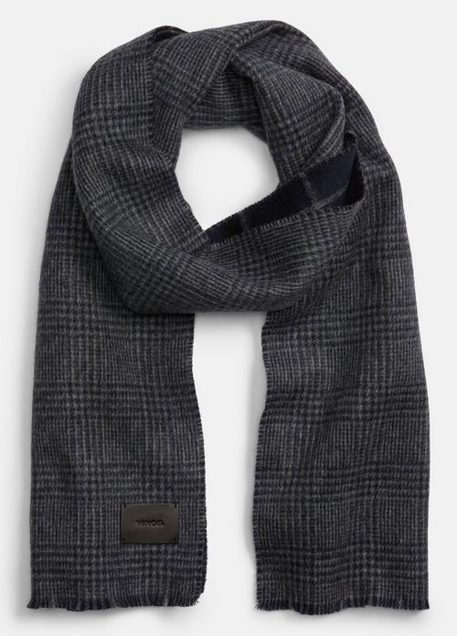 Double-Face Plaid Wool-Cashmere Scarf
