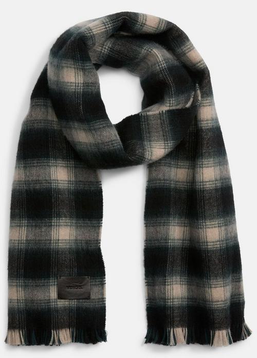 Brushed Plaid Wool Scarf