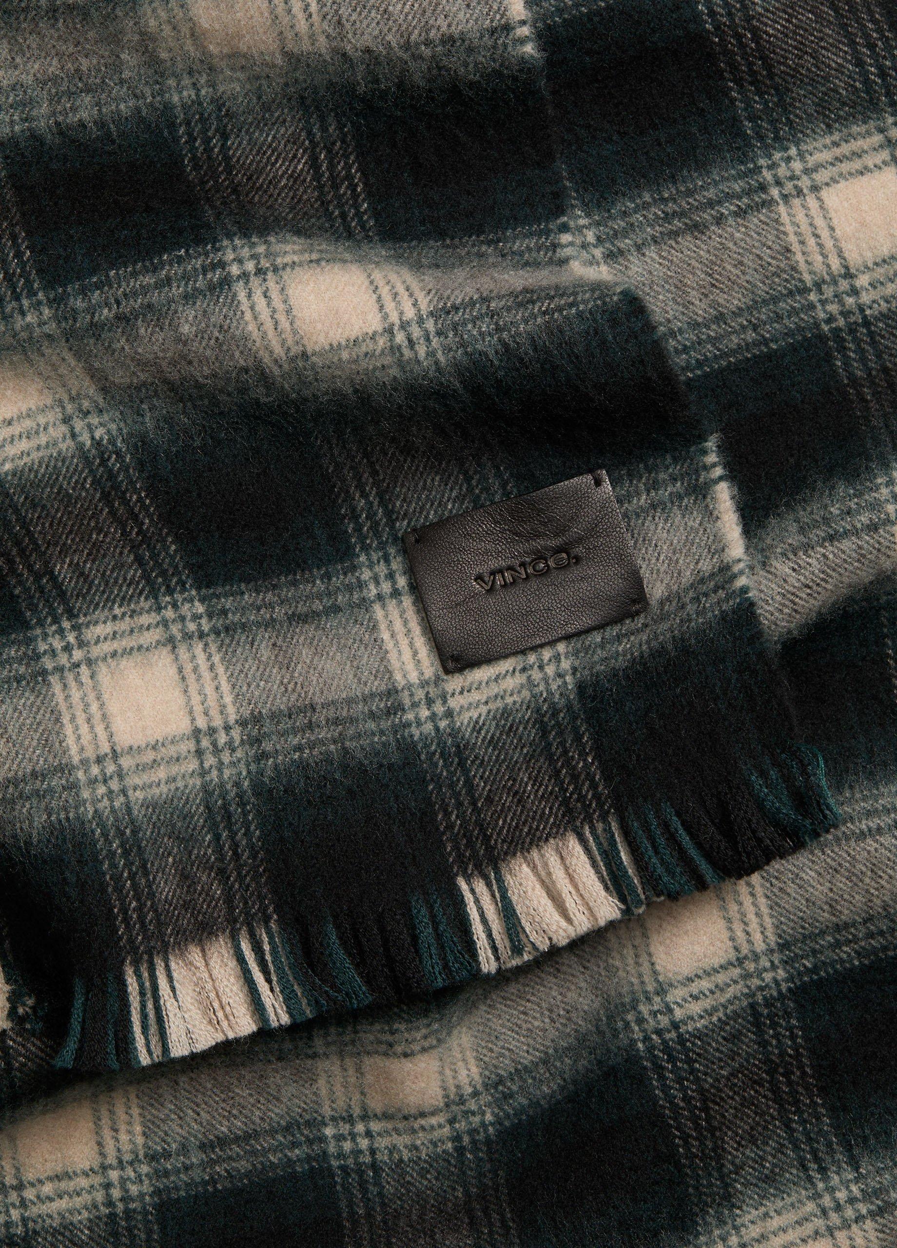 Brushed Plaid Wool Scarf image number 1