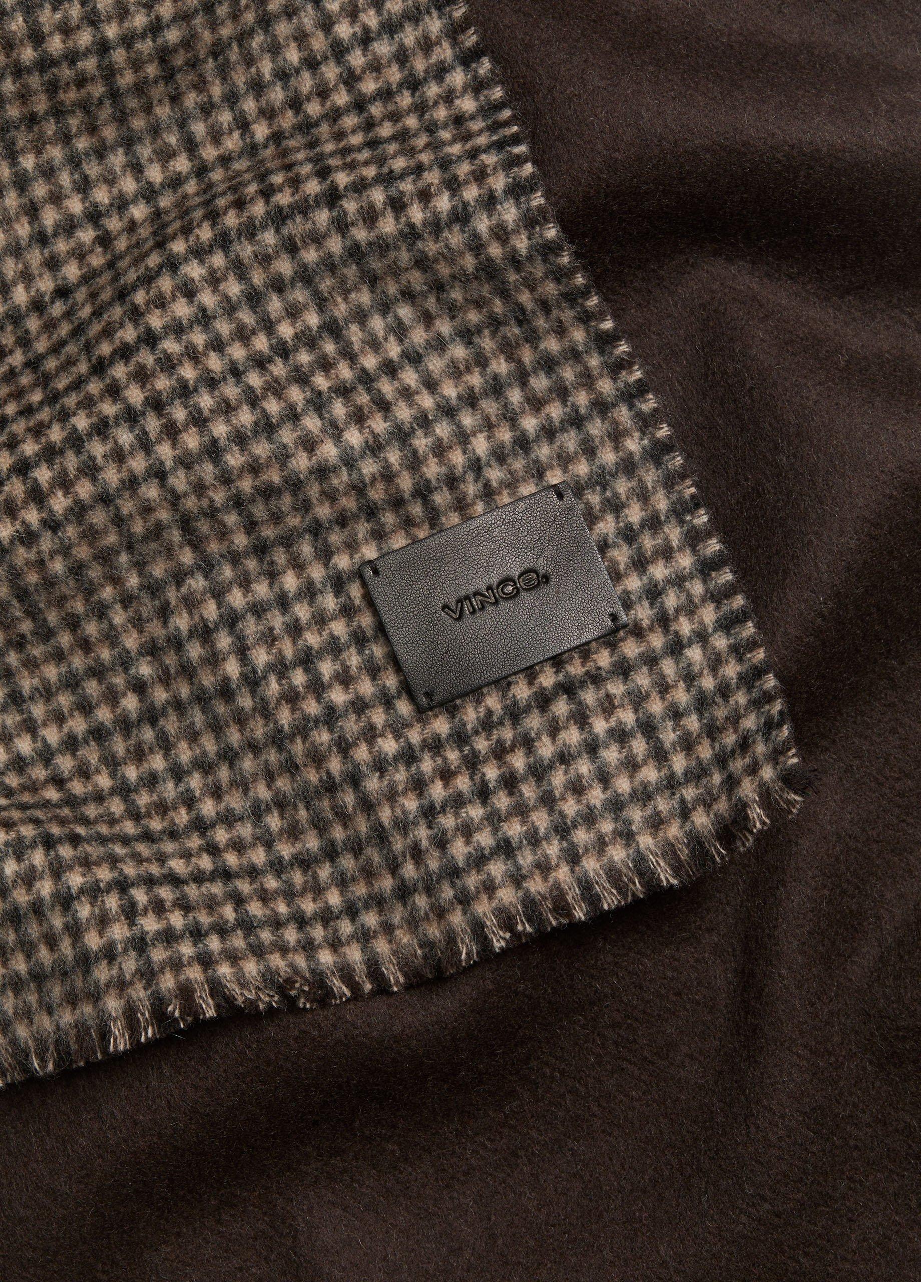 Double-Face Houndstooth Wool-Cashmere Scarf image number 1