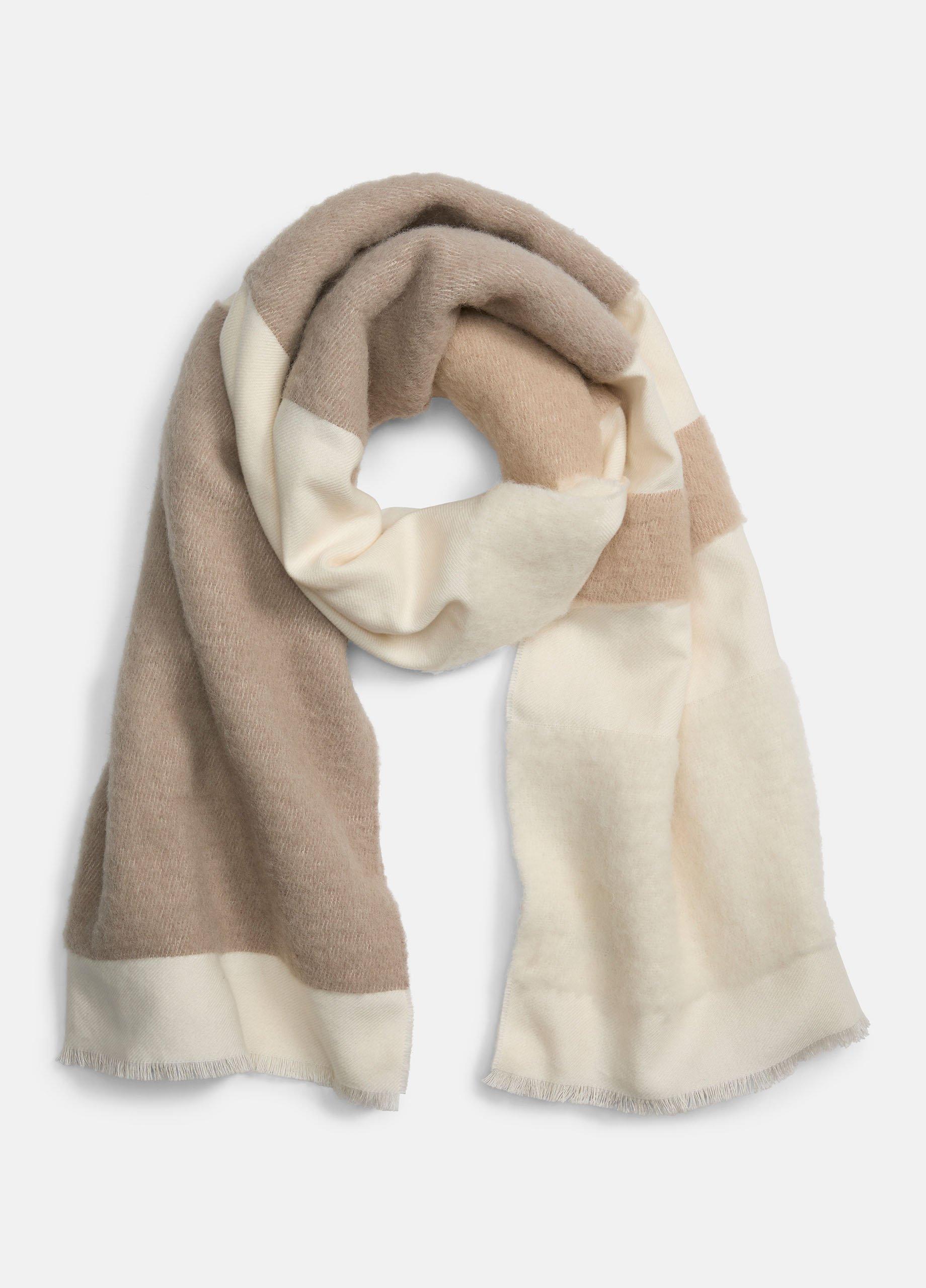 Brushed Alpaca-Blend Colorblock Scarf