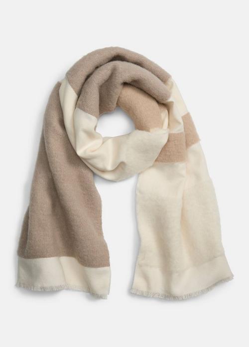 Brushed Alpaca-Blend Colorblock Scarf