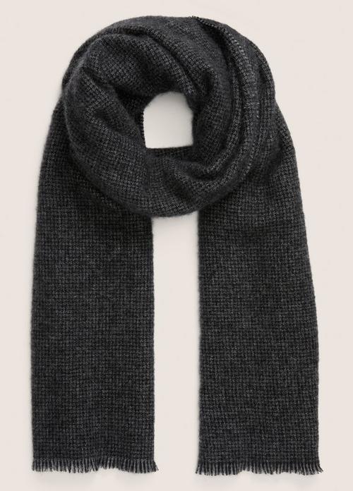 Marled Micro-Houndstooth Cashmere Scarf